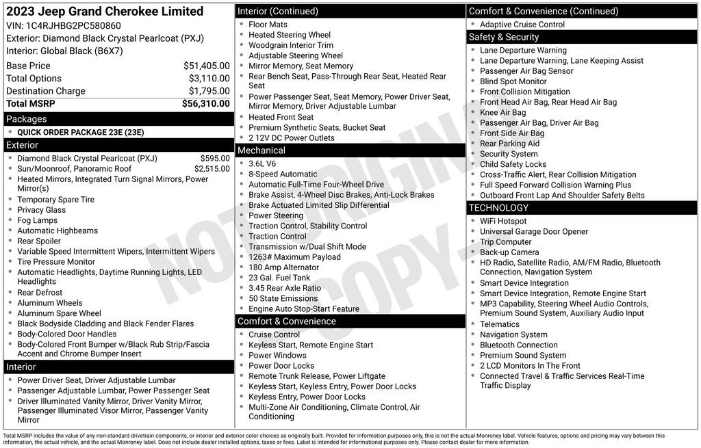 jeep grand cherokee 2023 1C4RJHBG2PC580860 image jeep grand cherokee 2023 1C4RJHBG2PC580860 image